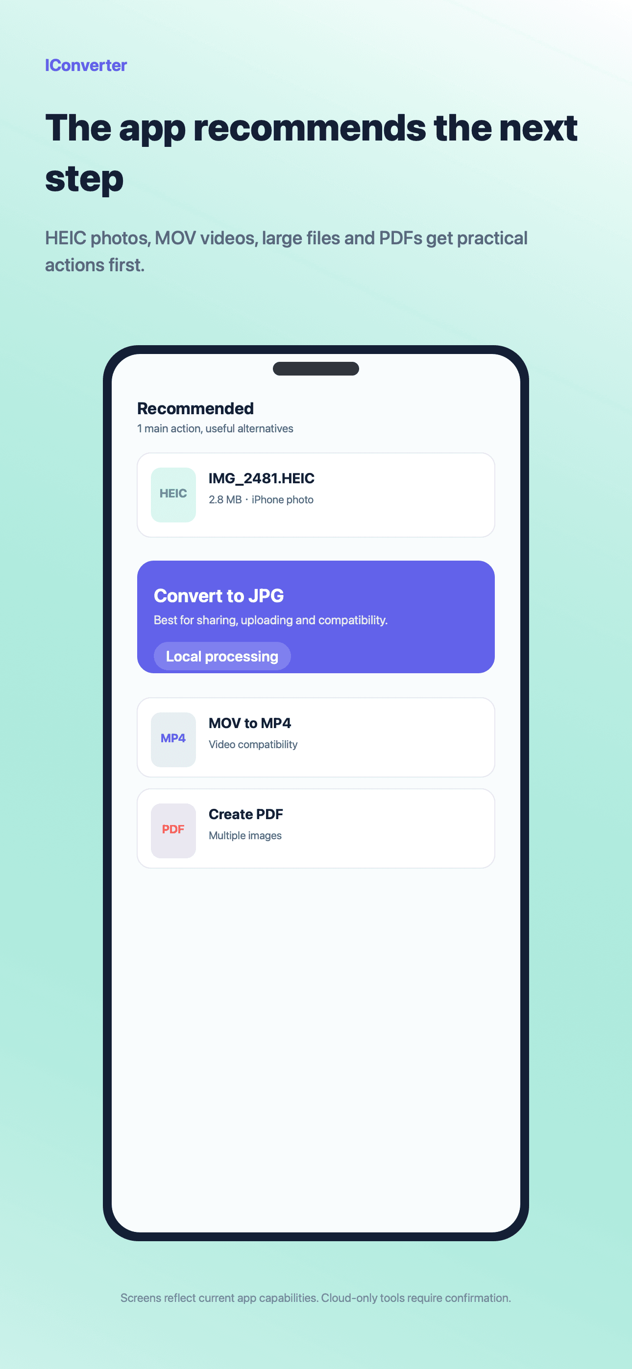IConverter tool catalog screen